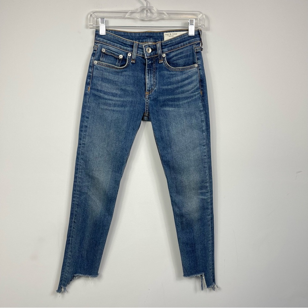 RAG & BONE Jeans Cate Step Hem Mid Rise Ankle Skinny in Hampton Size 24 - Picture 4 of 16